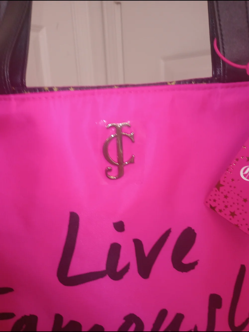 Juicy Couture Hot Pink 'Live Famously' Tote
